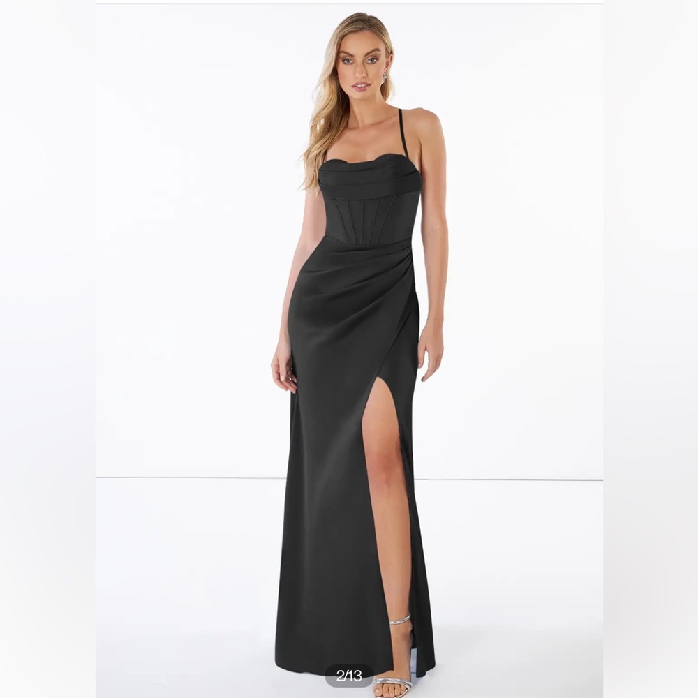 Azazie Sophisticated Black Maxi Dress